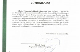 Comunicado Lajes Patagonia